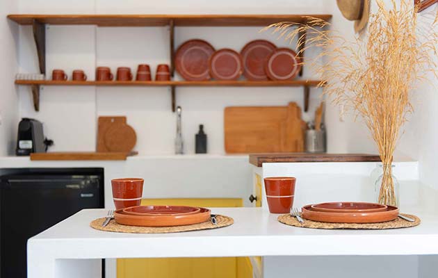 The kitchen of the studio 4